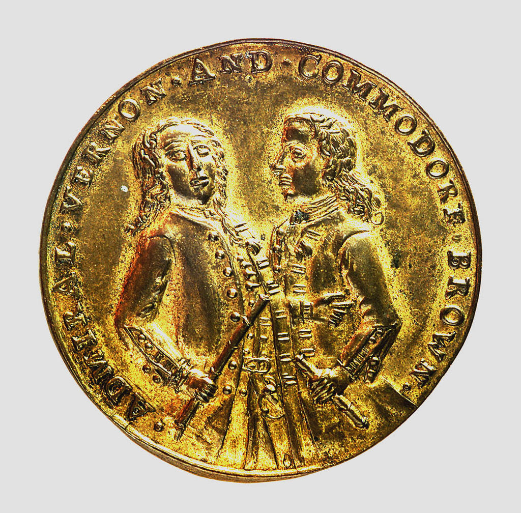 Detail of Medal commemorating Admiral Edward Vernon (1684-1757) and the capture of Porto Bello, 1739; obverse by unknown