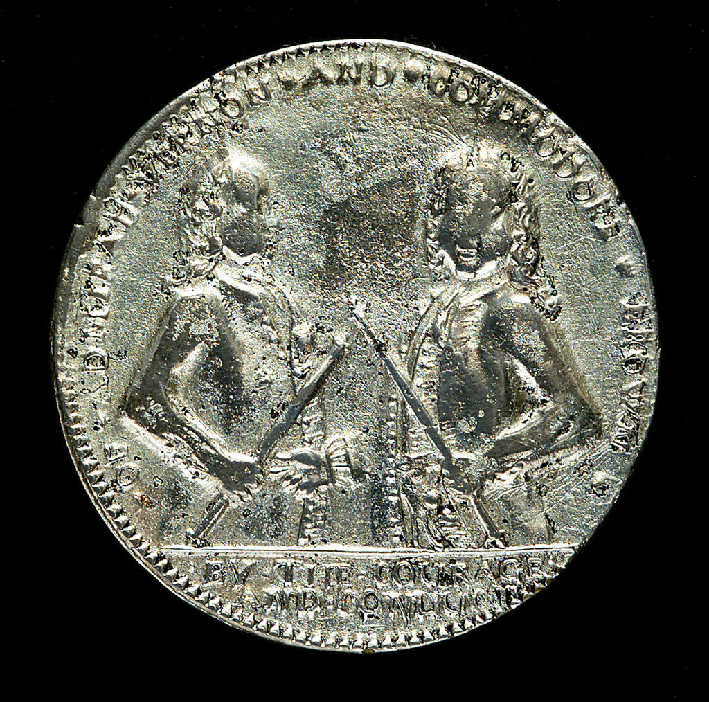 Detail of Medal commemorating Admiral Edward Vernon (1684-1757) and the capture of Porto Bello, 1739; obverse by unknown
