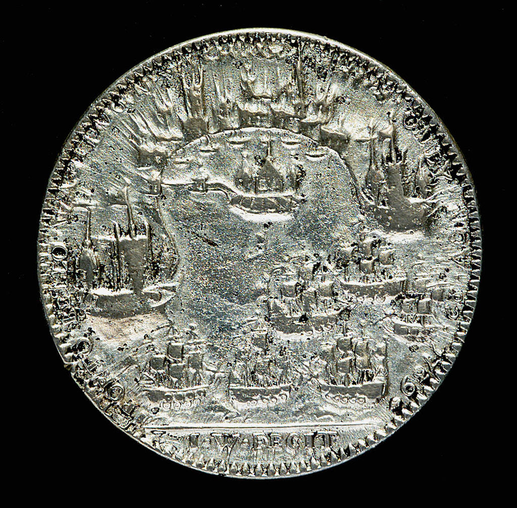 Detail of Medal commemorating Admiral Edward Vernon (1684-1757) and the capture of Porto Bello, 1739; reverse by unknown