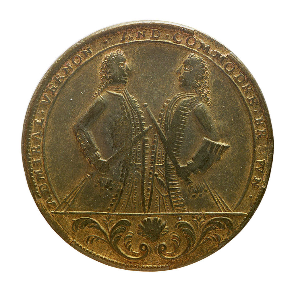 Detail of Medal commemorating Admiral Edward Vernon (1684-1757) and the capture of Porto Bello, 1739; obverse by unknown