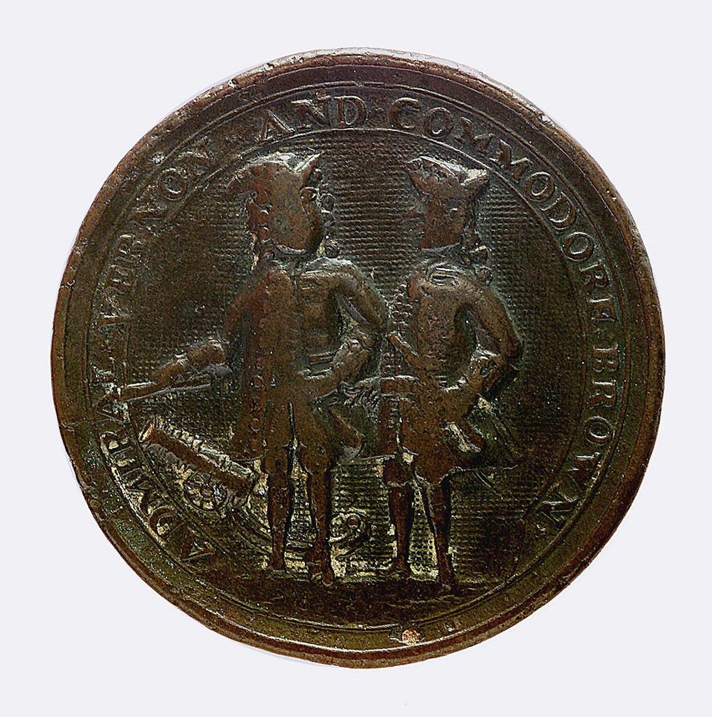 Detail of Medal commemorating Admiral Edward Vernon (1684-1757) and the capture of Porto Bello, 1739; obverse by unknown