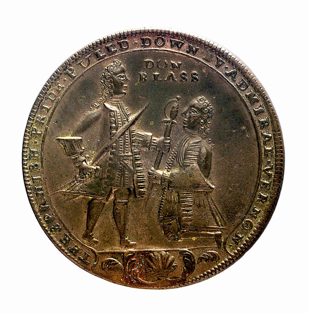 Detail of Medal commemorating Admiral Edward Vernon (1684-1757) and the capture of Porto Bello, 1739; obverse by unknown