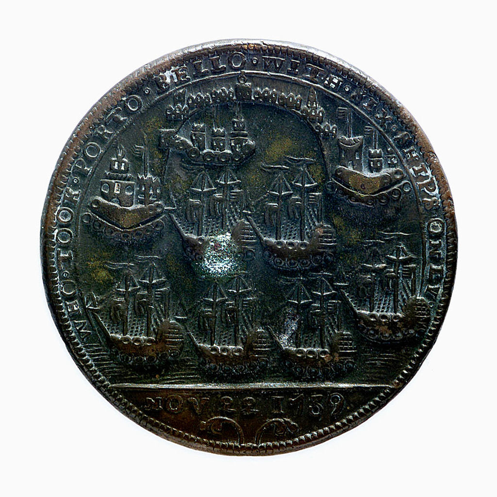 Detail of Medal commemorating Admiral Edward Vernon (1684-1757) and the capture of Porto Bello, 1739; reverse by unknown