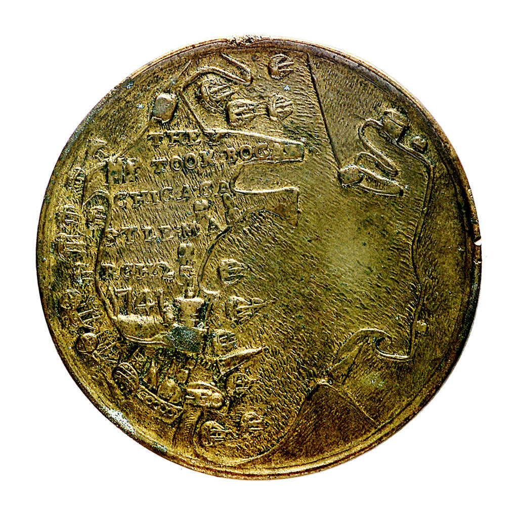 Detail of Medal commemorating Admiral Edward Vernon (1684-1757), Admiral Sir Chaloner Ogle (1681?-1750), and General Thomas Wentworth, the attack on Cartagena, 1741; reverse by unknown