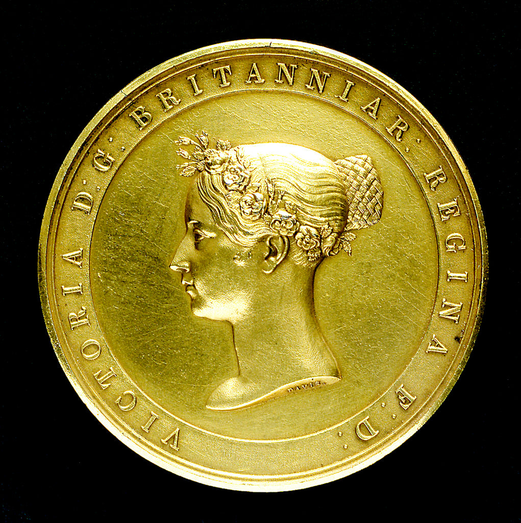 Detail of Commemorative medal depicting the end of the war with China, 1842; obverse by Davis