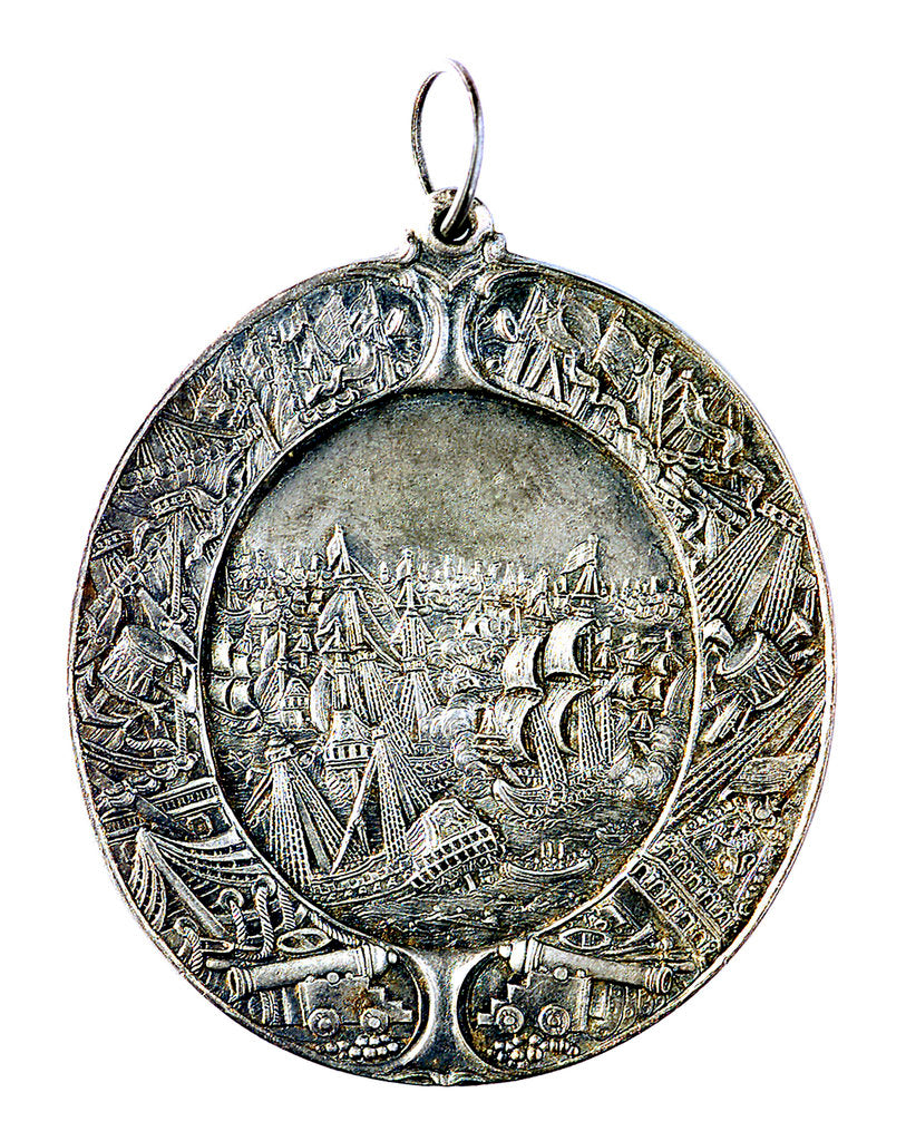 Detail of Naval reward medal; reverse by Thomas Simon