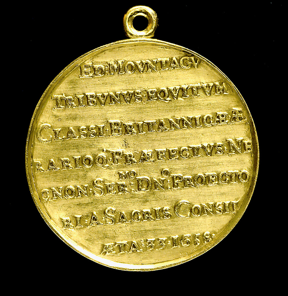 Detail of Medal commemorating Admiral Edward Montagu, 1st Earl of Sandwich (1625-1672); reverse by T. Simon