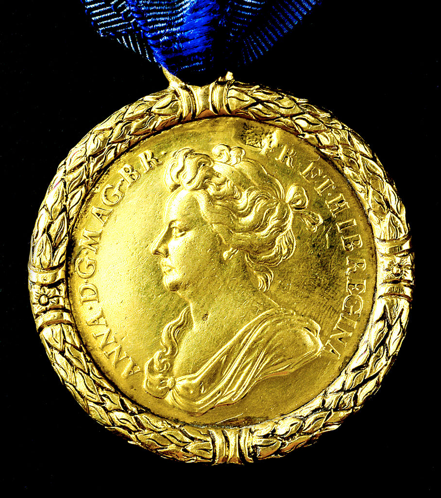 Detail of Medal commemorating the capture of Gibraltar, 1704; obverse by J. Croker