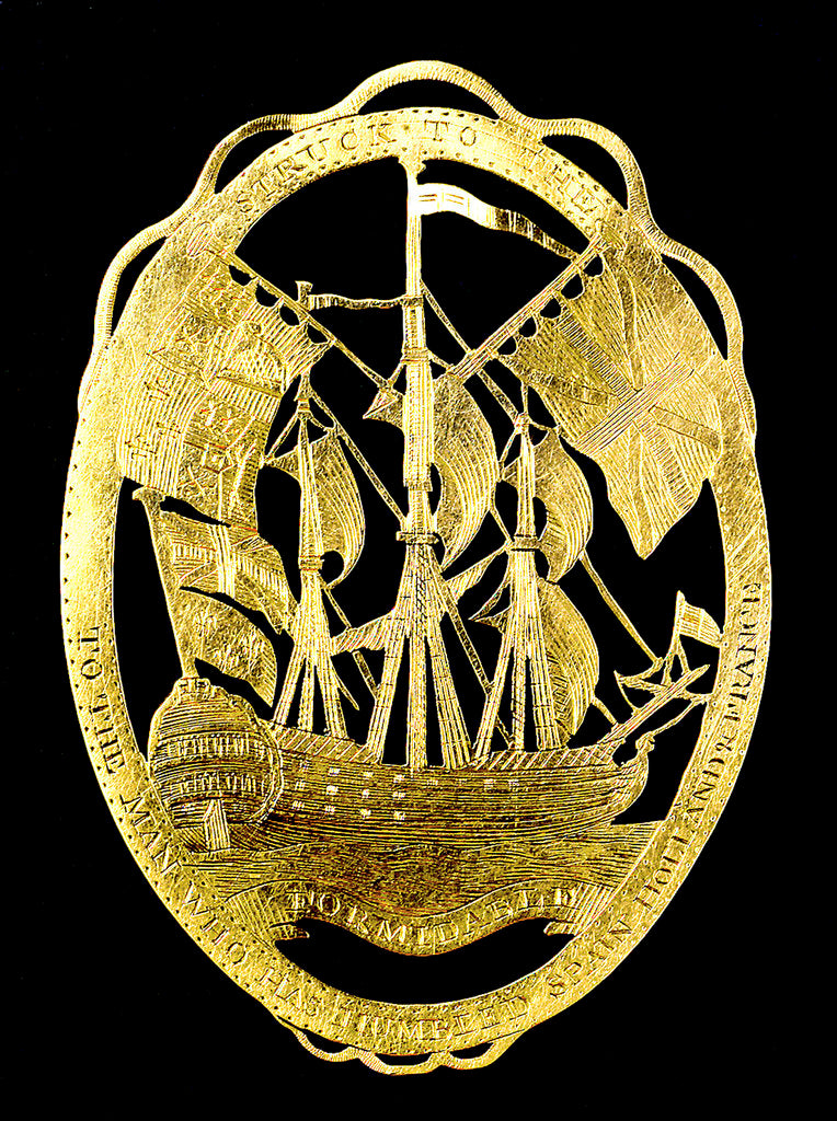 Detail of Badge commemorating the Battle of the Saints, 1782; reverse by unknown