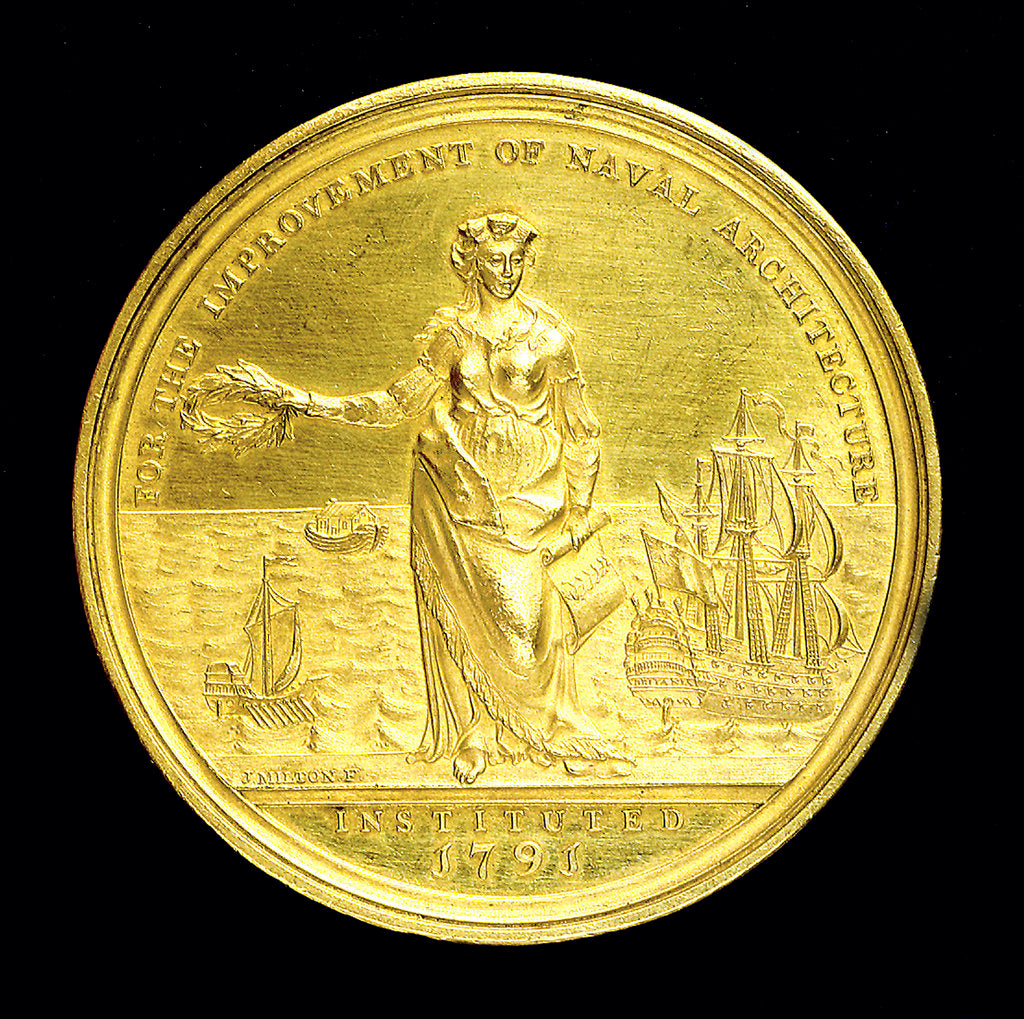 Detail of Medal commemorating the Society of Naval Architecture; obverse by J. Milton