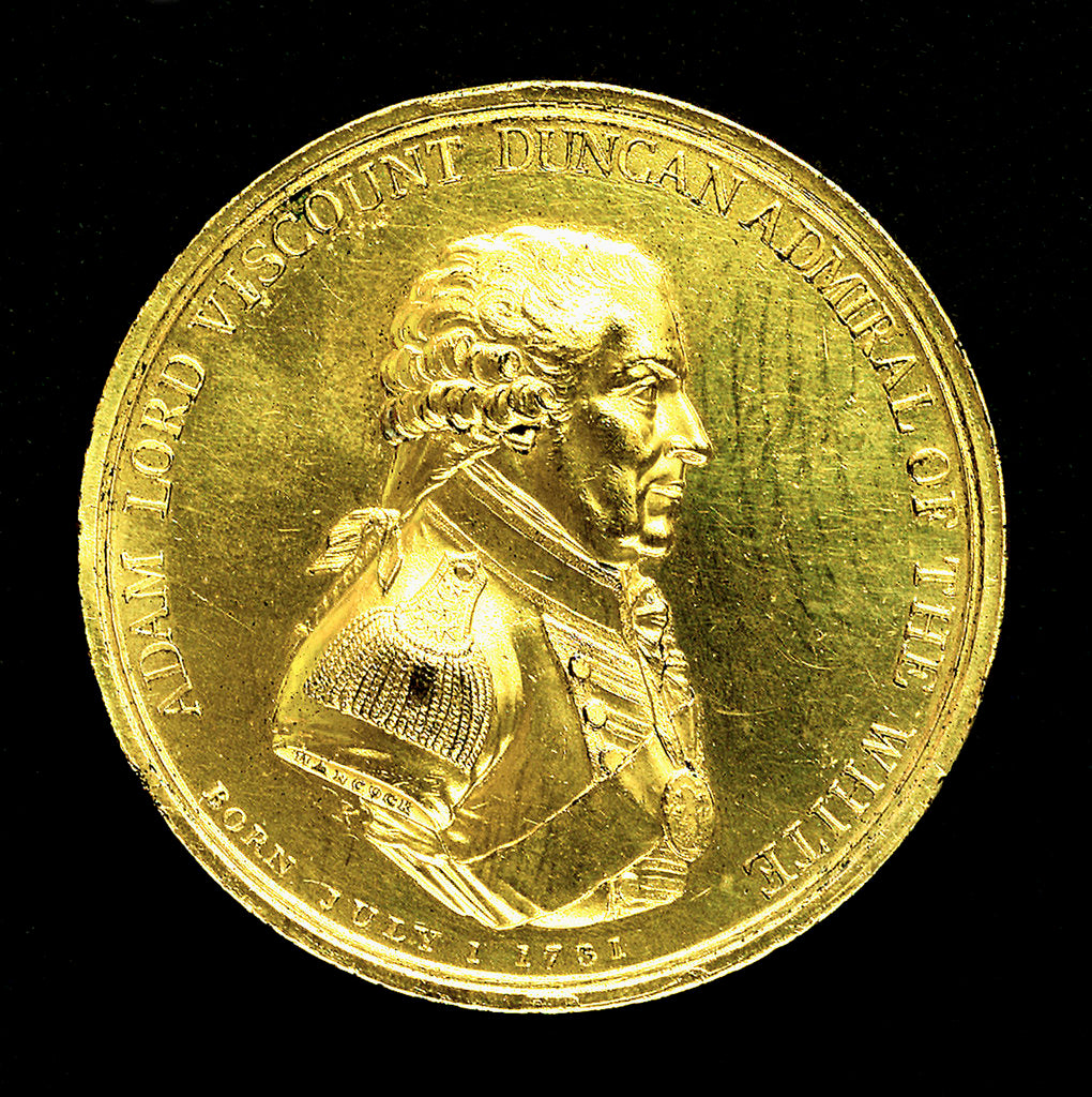 Detail of Badge commemorating the Battle of Camperdown, 1797 and Admiral of the Fleet, Adam Duncan (1731-1804); obverse by J.G. Hancock