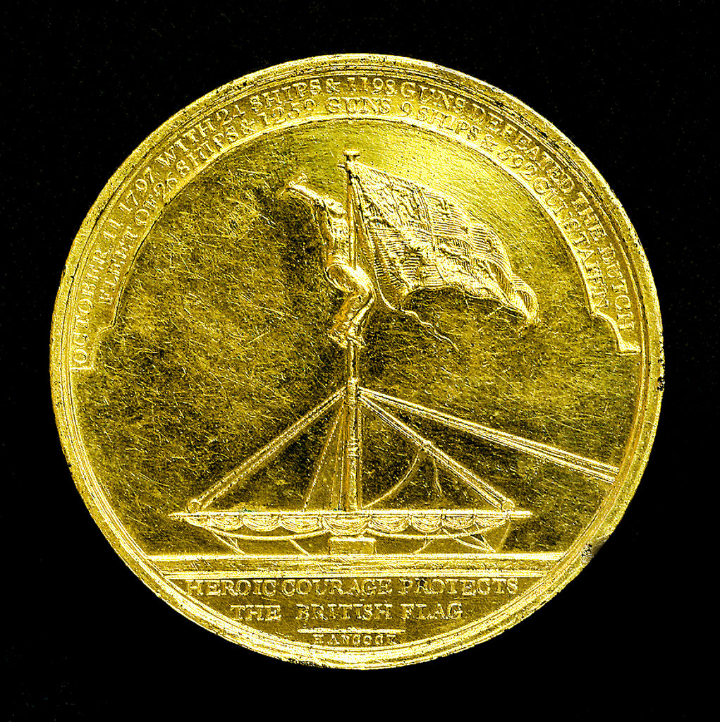 Detail of Badge commemorating the Battle of Camperdown, 1797 and Admiral of the Fleet, Adam Duncan (1731-1804); obverse by J.G. Hancock