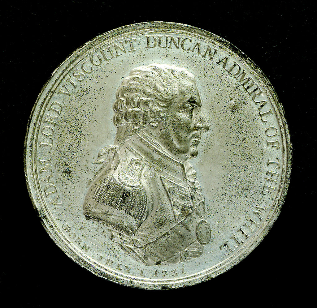 Detail of Badge commemorating the Battle of Camperdown, 1797 and Admiral of the Fleet, Adam Duncan (1731-1804); obverse by J.G. Hancock