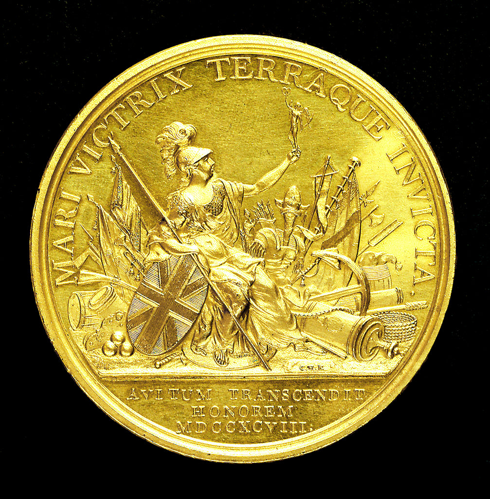 Detail of Medal commemorating the British victories of 1798; obverse by Heinrich Kuchler
