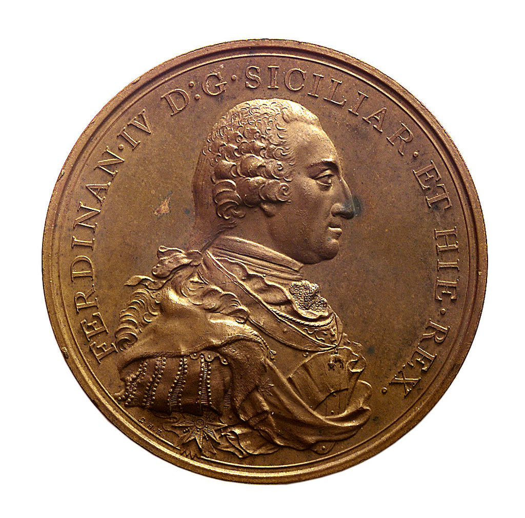 Detail of Medal commemorating King Ferdinand IV re-established at Naples, 1799 by Heinrich Kuchler