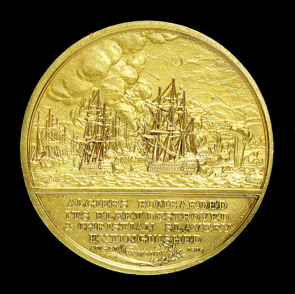 Detail of Medal commemorating the bombardment of Algiers, 1816; reverse by T. Wyon