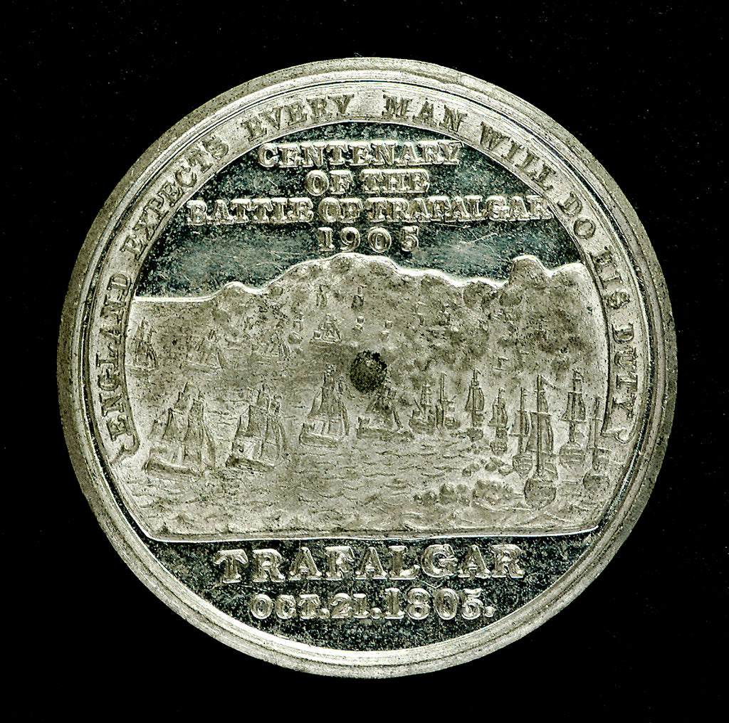Detail of Medal commemorating the Trafalgar Centenary, 1905; reverse by Spink & Son Ltd.