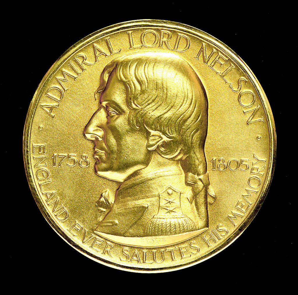 Detail of Medal commemorating the 150th anniversary of the Battle of Trafalgar; obverse by Paul Vincze