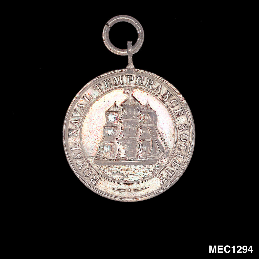 Detail of Medal commemorating the Royal Naval Temperance Society, 1868 by unknown