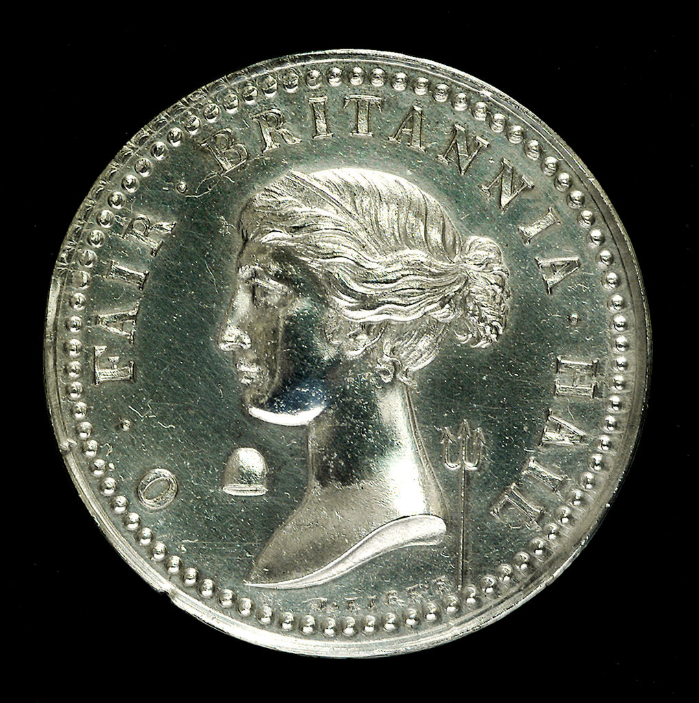 Detail of Medal commemorating the capture of Louisbourg, 1758; obverse by G.B. Cipriani