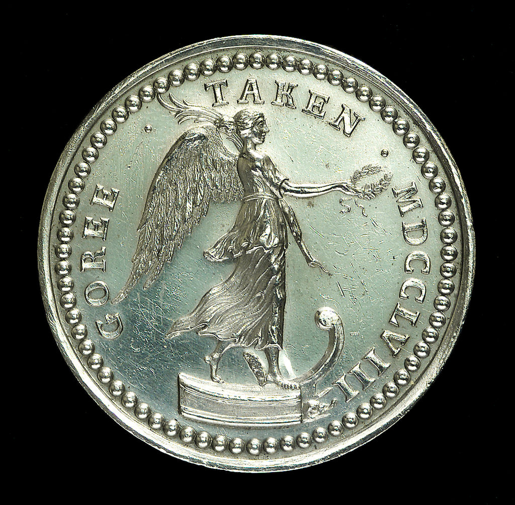 Detail of Medal commemorating the capture of Goree, 1758; reverse by Thomas Pingo