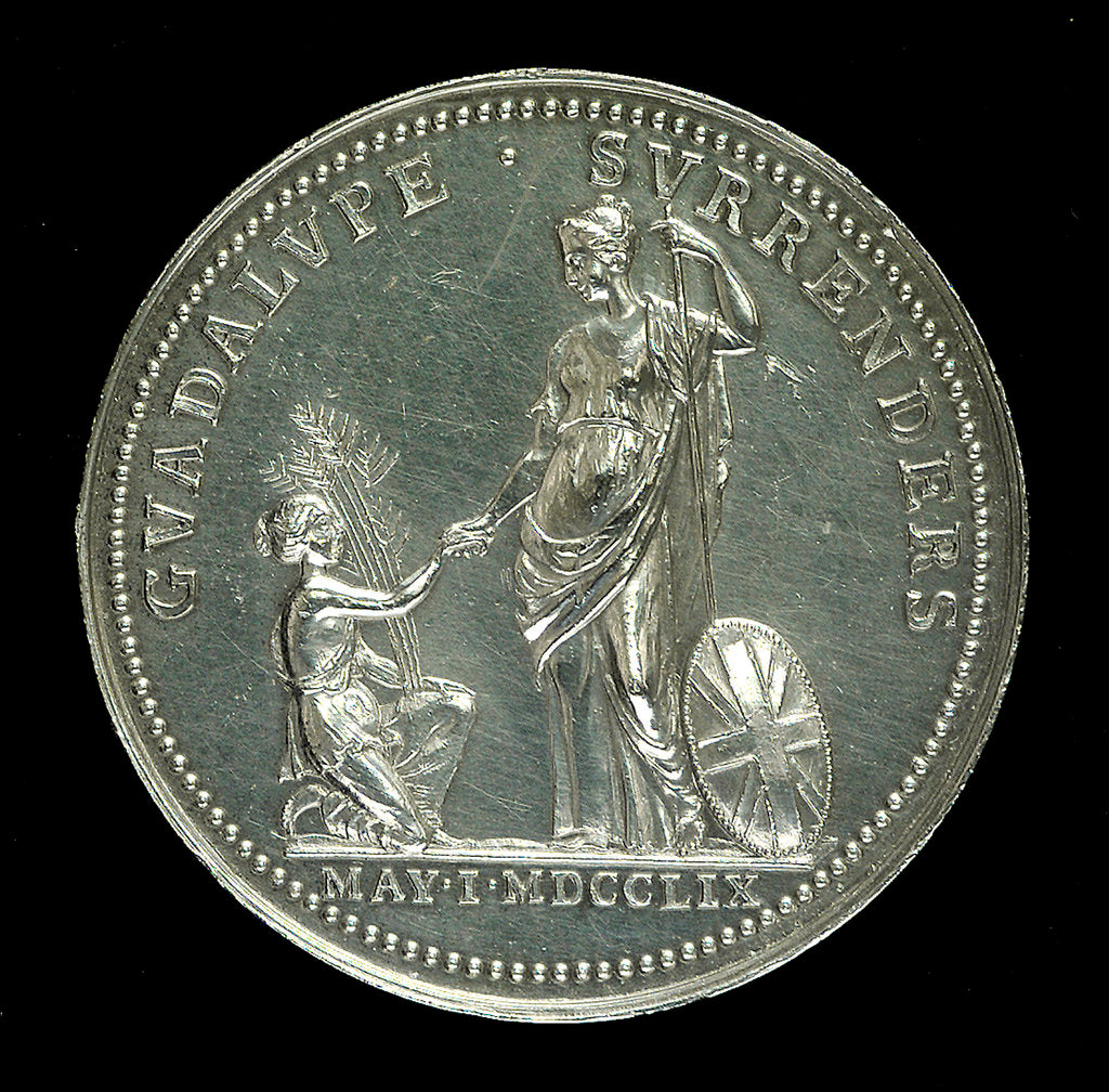 Detail of Medal commemorating the capture of Guadeloupe, 1759; obverse by Stuart