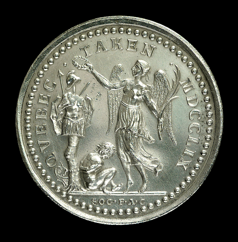 Detail of Medal commemorating the capture of Quebec, 1759; reverse by Thomas Pingo