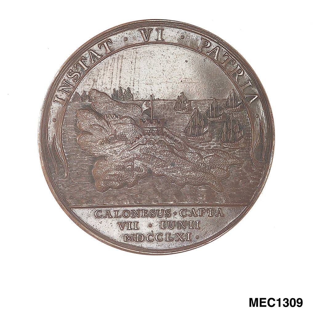Detail of Medal commemorating the capture of Belle Isle, 1761 by unknown