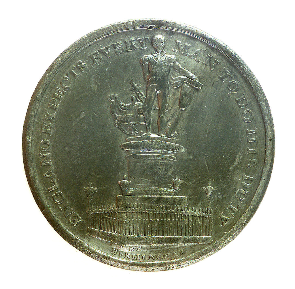 Detail of Medal commemorating the Nelson monument at Birmingham; obverse by unknown