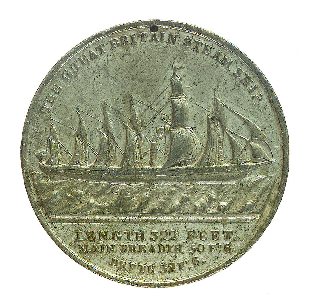 Detail of Medal commemorating the SS 'Great Britain'; reverse by J. Gardner
