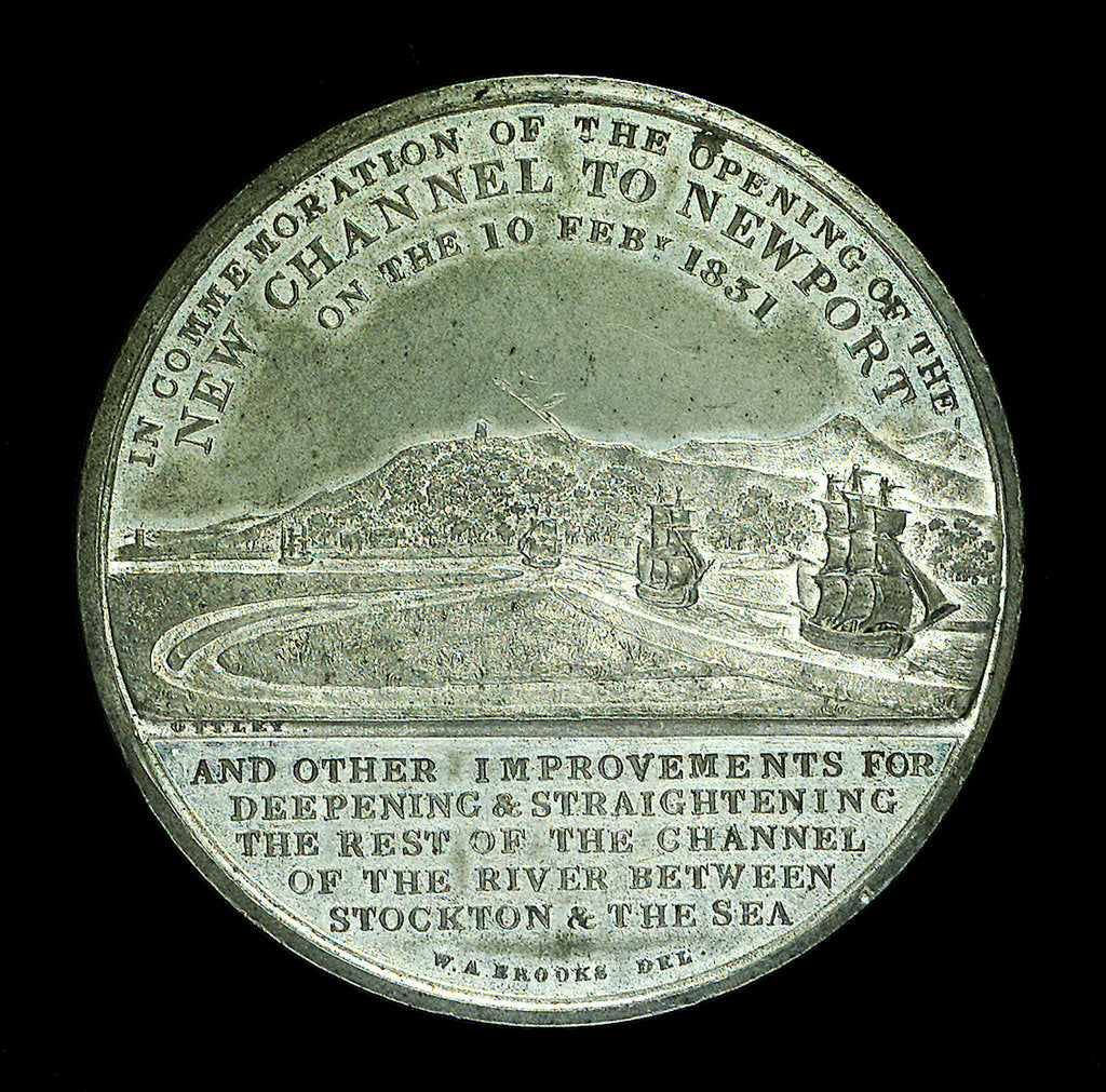 Detail of Medal commemorating The Tees Navigation Company; reverse by unknown