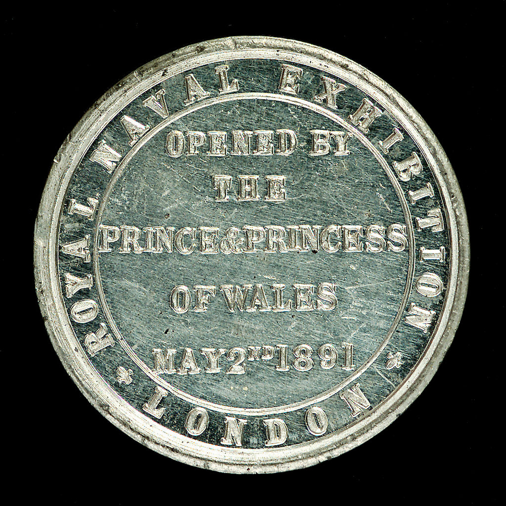 Detail of Medal commemorating The Royal Naval Exhibition, 1891; reverse by unknown