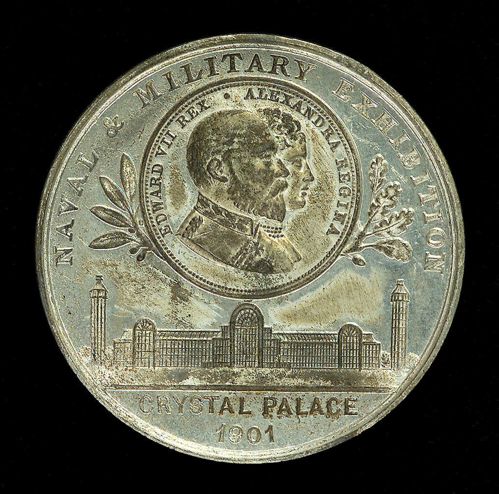 Detail of Medal commemorating the Naval and Military Exhibition and Jubilee of the Great Exhibition 1901; obverse by unknown