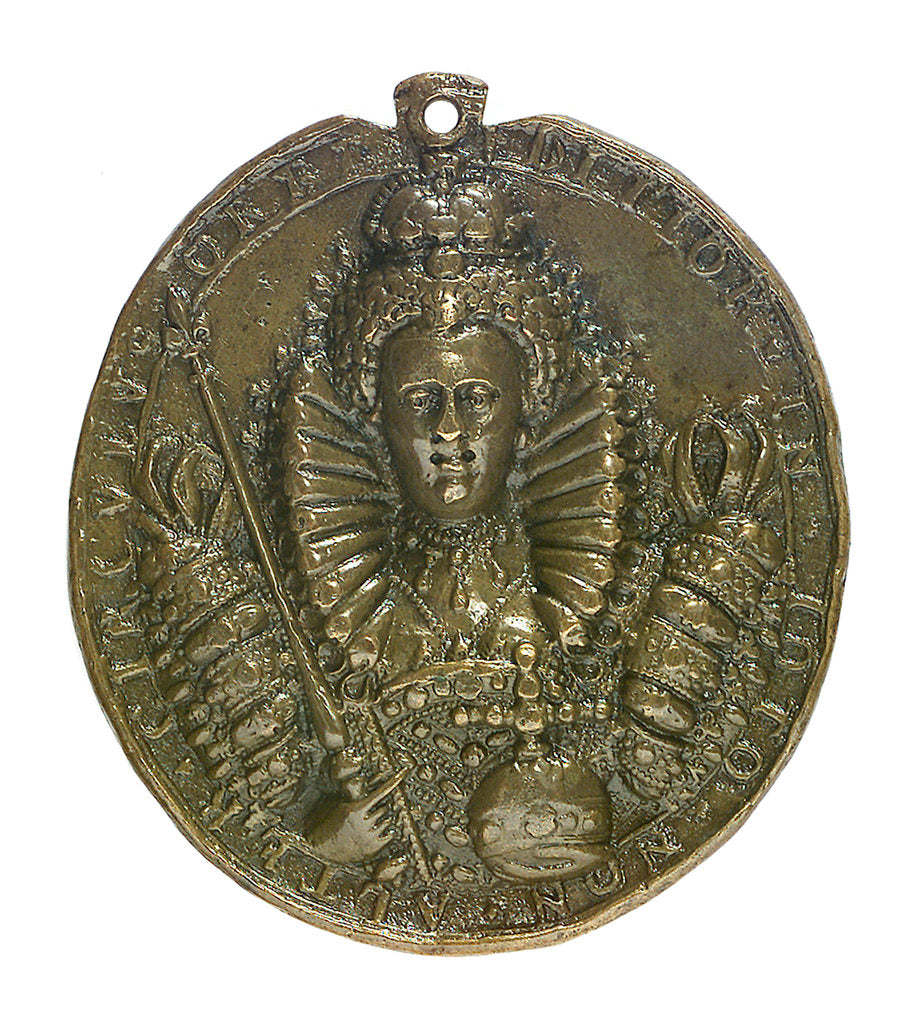 Detail of Medal commemorating Queen Elizabeth bearing the words: 