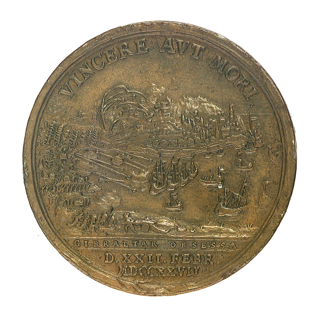 Detail of Medal commemorating the Siege of Gibraltar, 1727; obverse by unknown