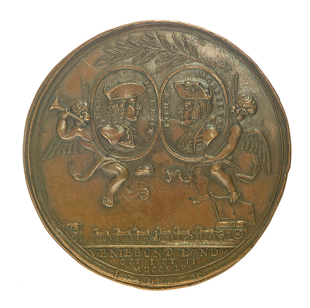 Detail of Medal commemorating the capture of French treasure ships, 1745; obverse by J. Kirk