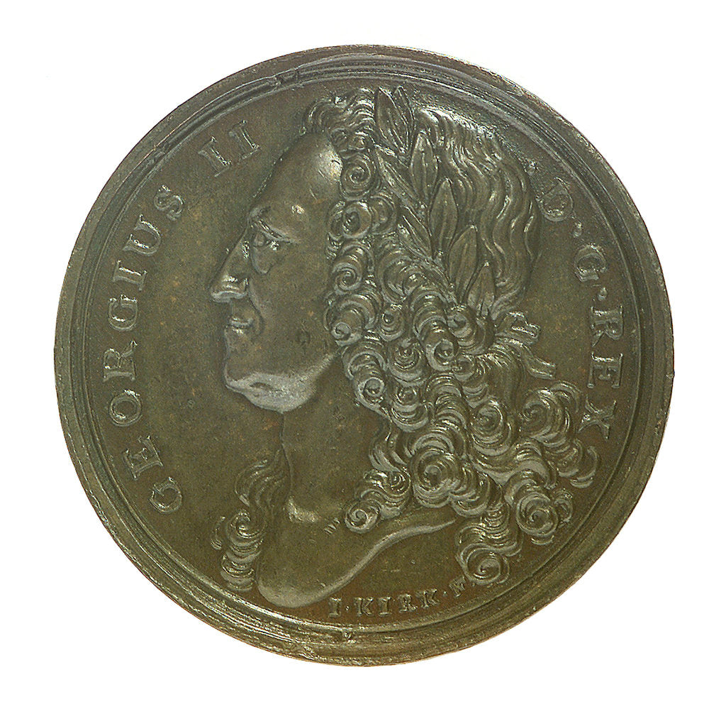 Detail of Medal commemorating the Peace of Aix-la-Chapelle, 1748; obverse by J. Kirk