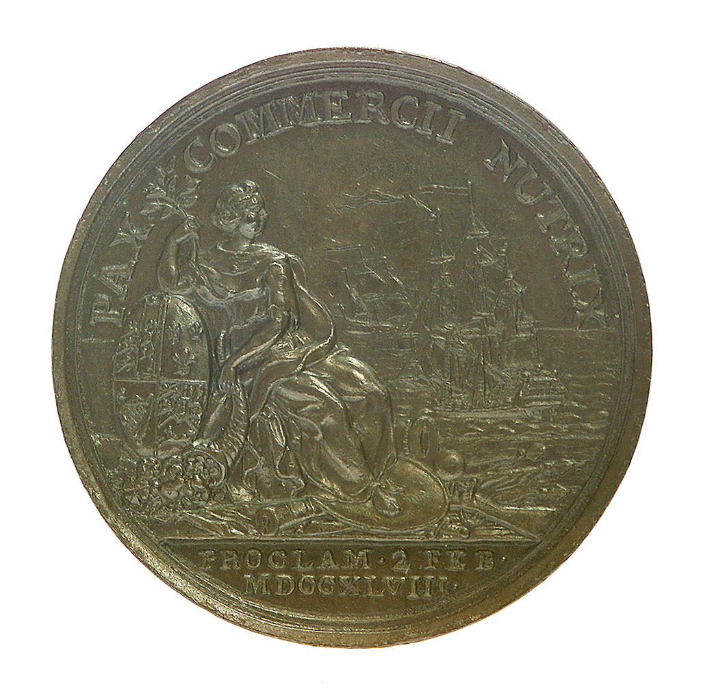 Detail of Medal commemorating the Peace of Aix-la-Chapelle, 1748; reverse by J. Kirk
