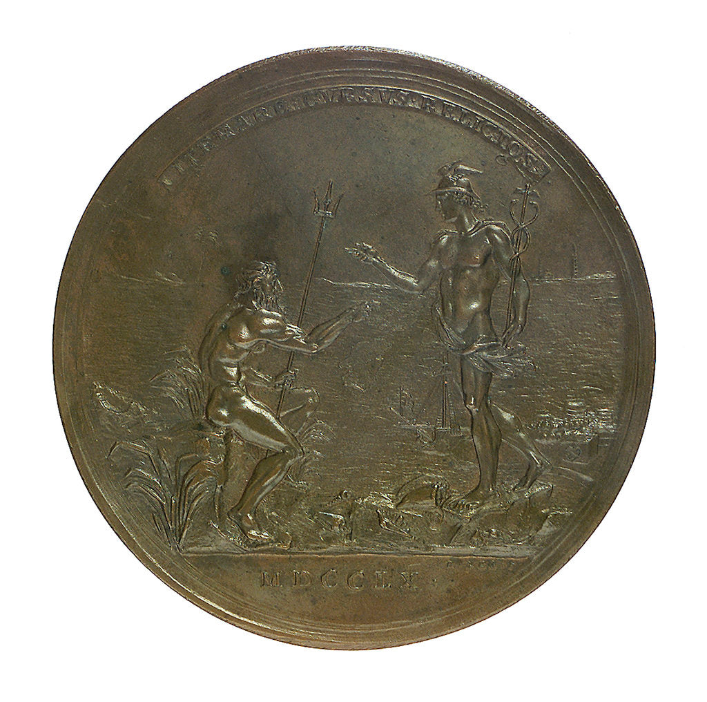 Detail of Medal commemorating Captain William Wilson's voyage to China; obverse by R. Yeo