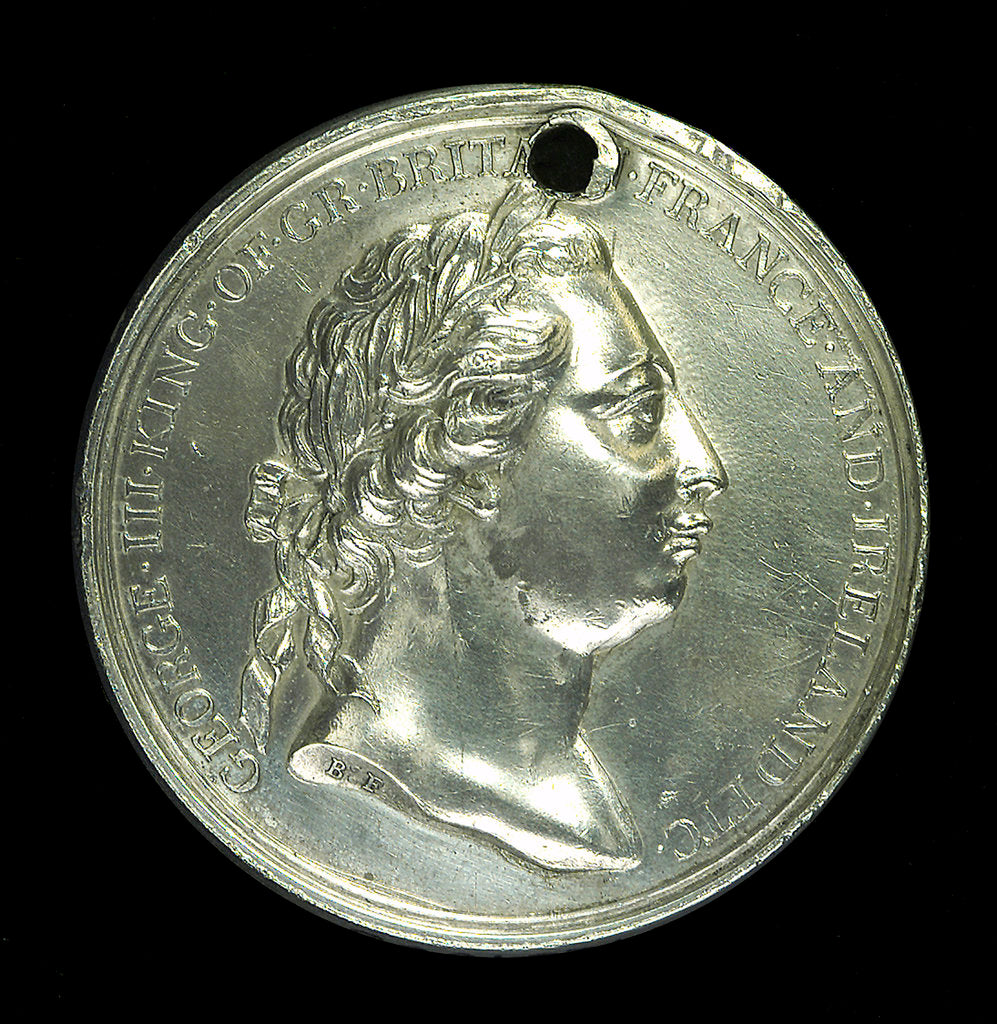 Detail of Medal commemorating Captain James Cook's second voyage; obverse by W. Barnett