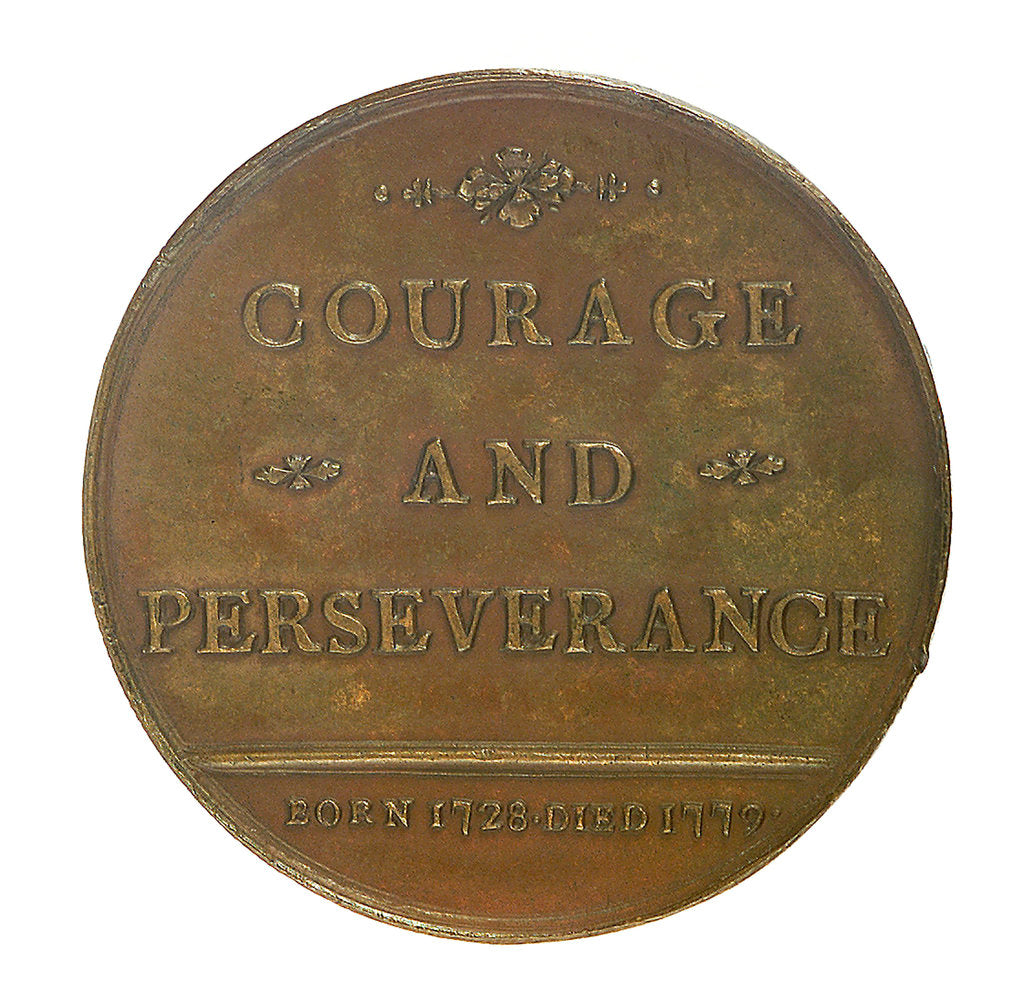 Detail of Medal commemorating Captain James Cook (1728-1779); reverse by unknown