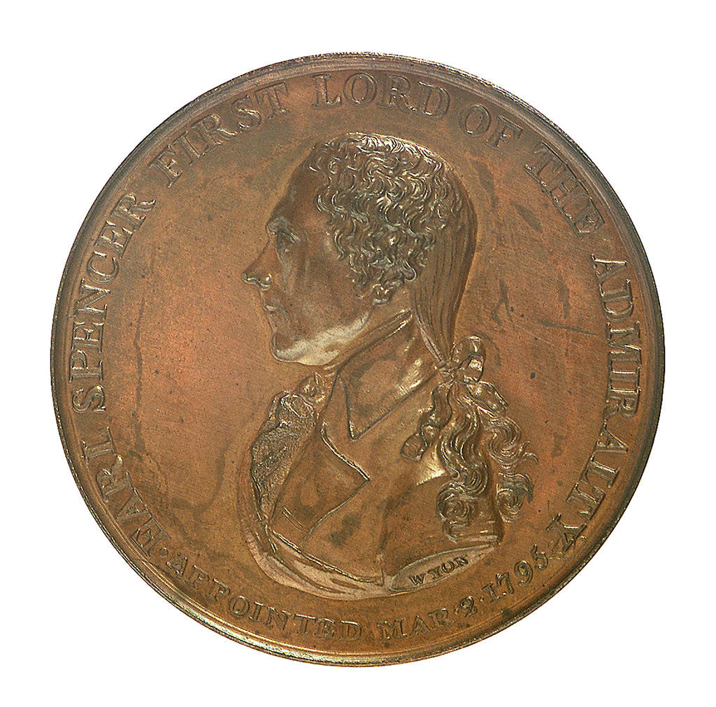 Detail of Medal commemorating Earl Spencer First Lord of the Admiralty (1758-1834); obverse by T. Wyon