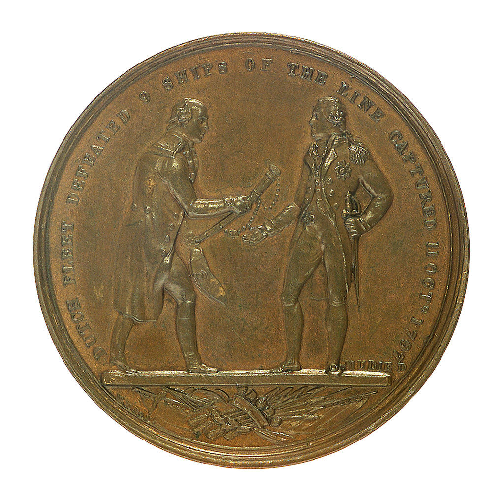 Detail of Medal commemorating the Battle of Camperdown, 1797 and Admiral of the Fleet, Adam Duncan (1731-1804); reverse by W. Wyon