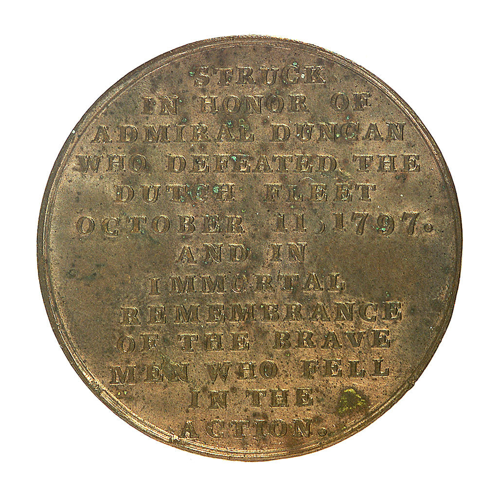 Detail of Medal commemorating the Battle of Camperdown, 1797 and Admiral of the Fleet, Adam Duncan (1731-1804); reverse by unknown