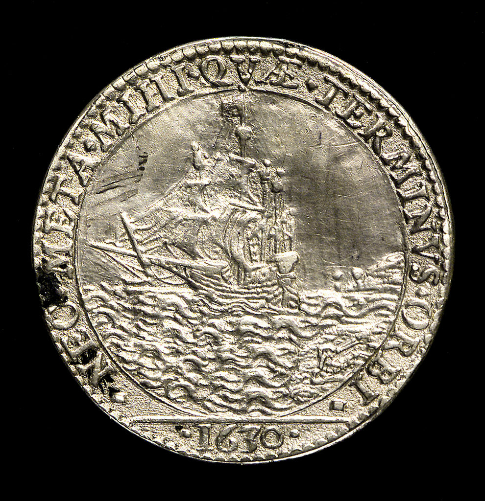 Detail of Counter commemorating the dominion of the sea; reverse by N. Briot