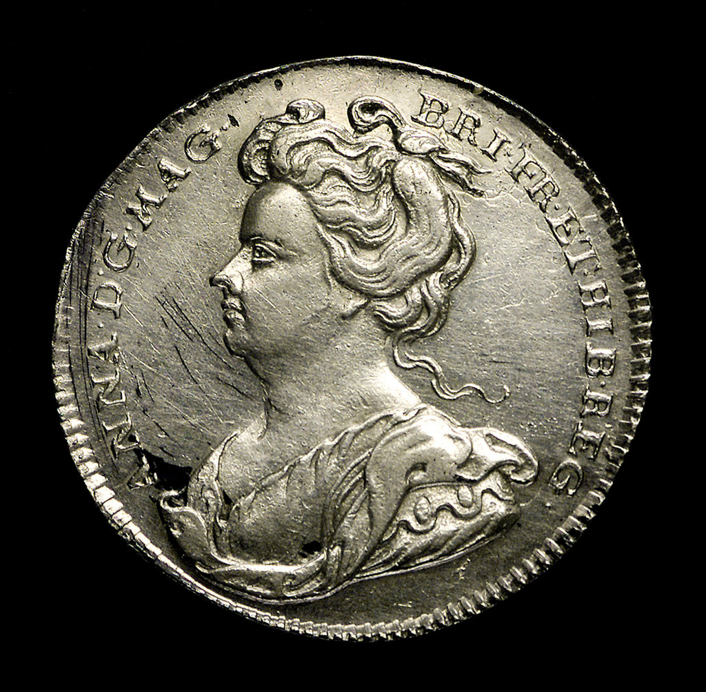 Detail of Counter commemorating the capture of Sardinia and Minorca, 1708; obverse by unknown