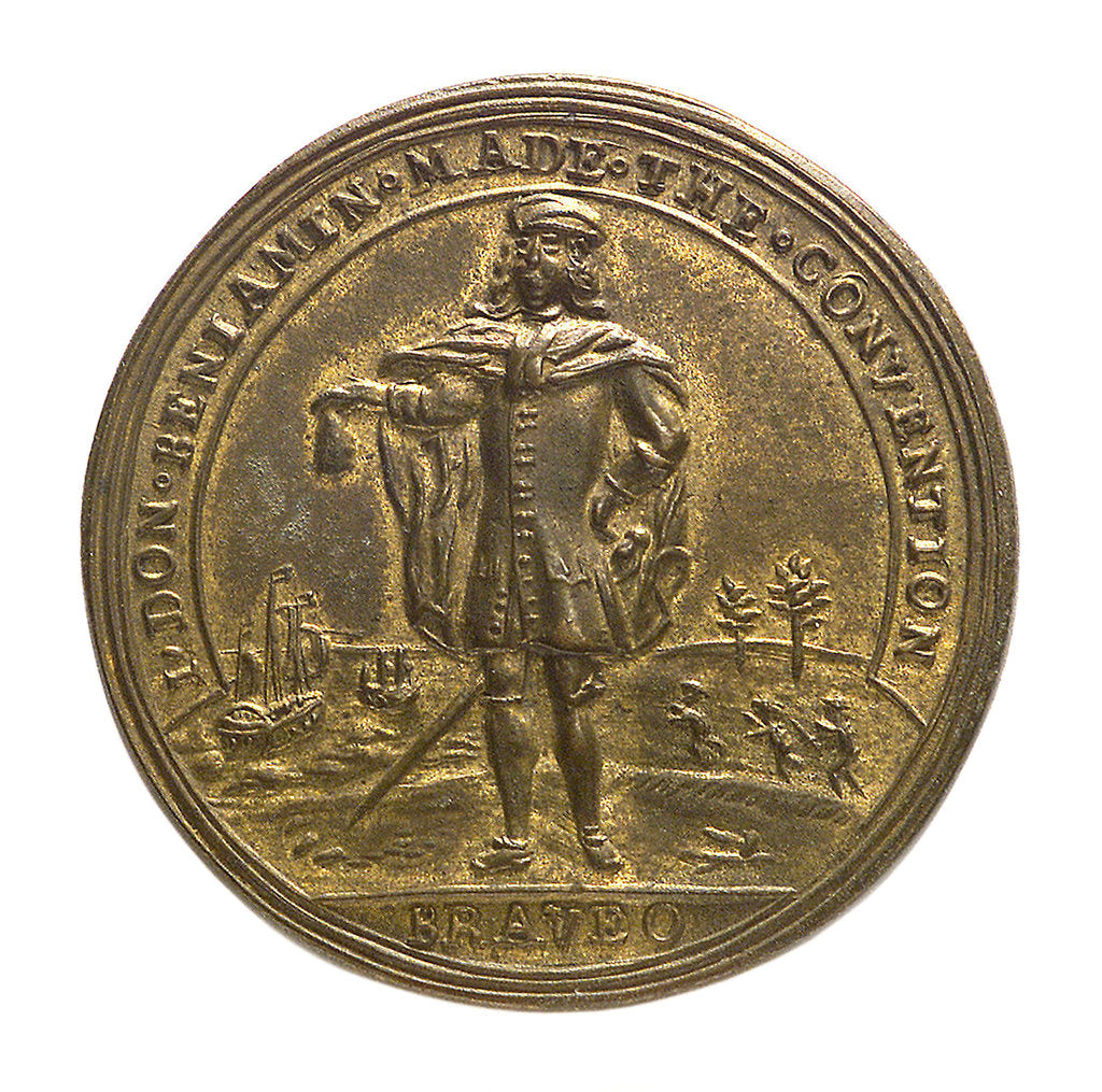 Detail of Counter commemorating the convention of Prado, 1739; obverse by unknown