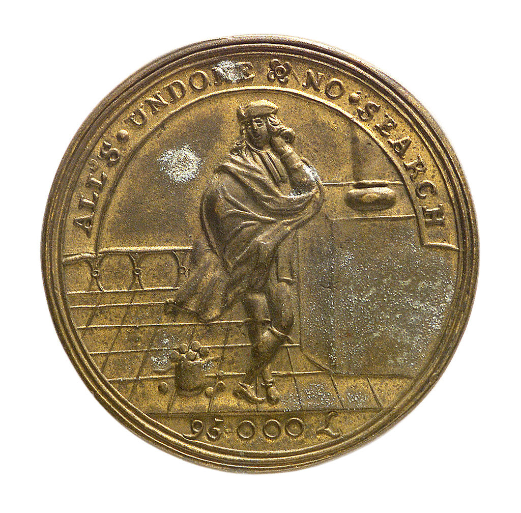 Detail of Counter commemorating the convention of Prado, 1739; reverse by unknown
