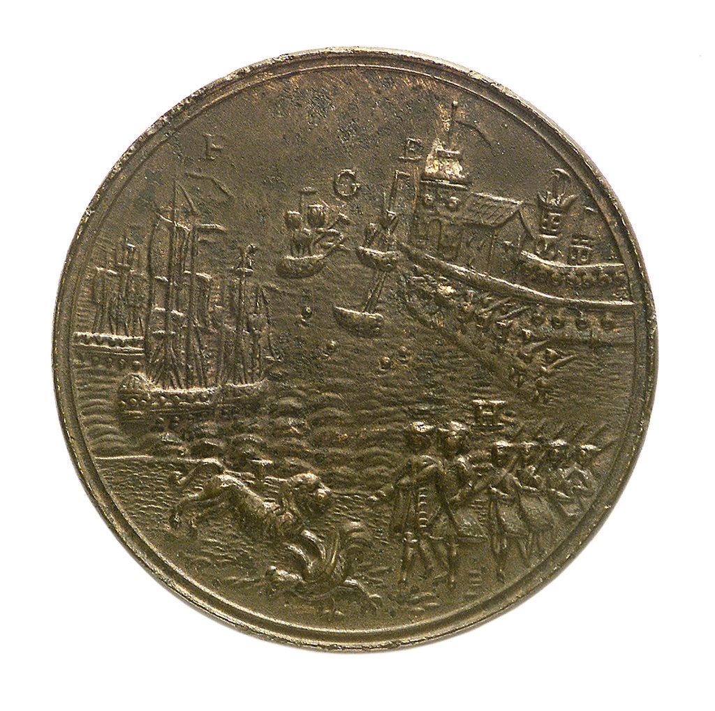 Detail of Medal commemorating the action off Toulon, 1744; obverse by unknown