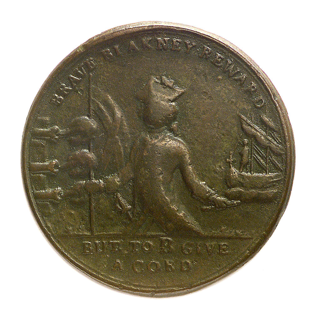 Detail of Counter commemorating the loss of Minorca, 1756; obverse by unknown